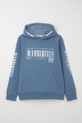 Breeze Erkek Çocuk Sweatshirt Kapüşonlu Kanguru Cepli 9-16 Yaş, İndigo Indigo