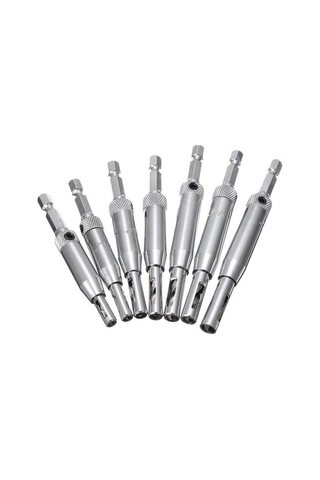 Yaozixia 16 Parça Kendinden Merkezleme Matkap Ucu Seti 1 Altıgen Anahtar İle Ahşap İşleme Pencere Kapı Menteşeleri İçin 16 Parça Yedek Matkap Uçları