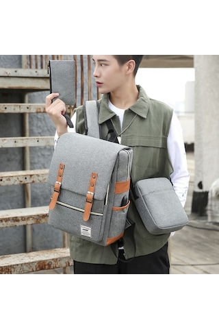 Pazly Büyük Kapasiteli Dizüstü Bilgisayar Sırt Çantası Seti - Siyah, Naylon, Moda, İş, Seyahat, Açık Hava Siyah