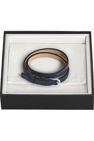 Montblanc Grain Deri At Nalı Tokalı Bileklik 136937 Lacivert