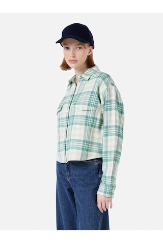 Colin's Colins Regular Fit Yeşil Kadın Uzun Kol Gömlek Cl1067160 Elma Yeşili