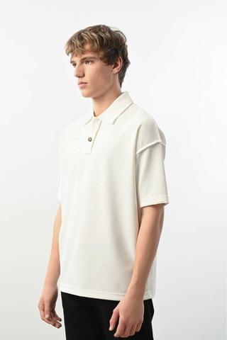 Polo Yaka Ekru Tshirt Ekru