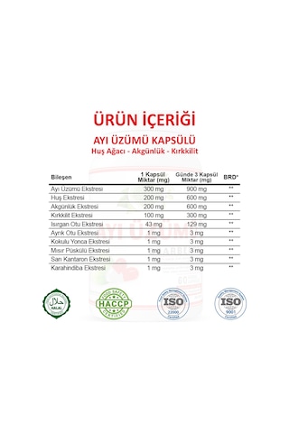 Gökçek Şifa Ayı Üzümü (Bearberry Capsule) 60 Kapsül