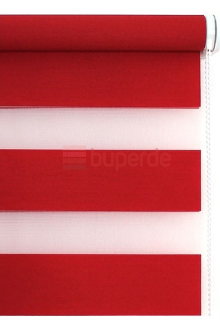 Buperde Kırmızı Eko Zebra Stor Perde