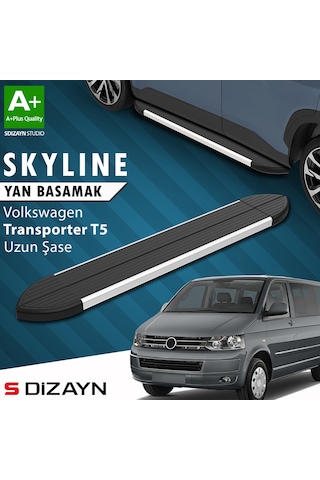S-dizayn Vw Transporter T5 Uzun Şase Skyline Aluminyum Yan Basamak 253 Cm 2003-2015 A+ Kalite