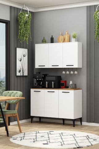 Alder Banyo Dolabı Çekmeceli Çamaşır - Kurutma Makinesi Dolabı Beyaz Beyaz