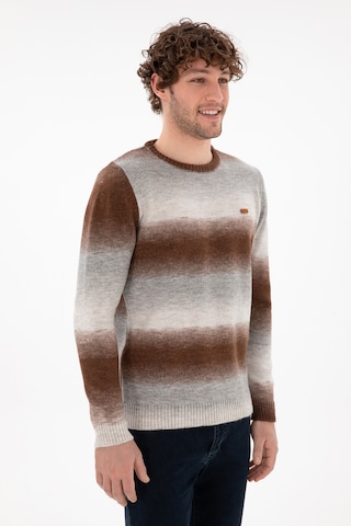 U.S. Polo Assn. Erkek Slim Fit Bisiklet Yaka Gri Melanj Kazak 50297082-VR086