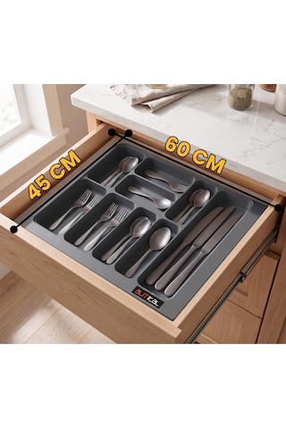 60x45 Cm. Antrasit Kaşıklık Ve Kepçelik 2'li Set 59x41cm E Kadar Kesilebilir