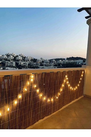 1x5 Metre Kamış Hasır Çit - Bahçe Balkon Gizlilik Örtüsü Güneşlik Ve Rüzgar Kesici