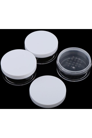 Homyl 3 Lot Boş Toz Pudra Allık Saklama Kabı Talk Pudrası Beyaz