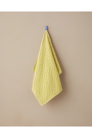 Zigzag Pamuk Yüz Havlusu 50x70 Cm Limon Yeşili