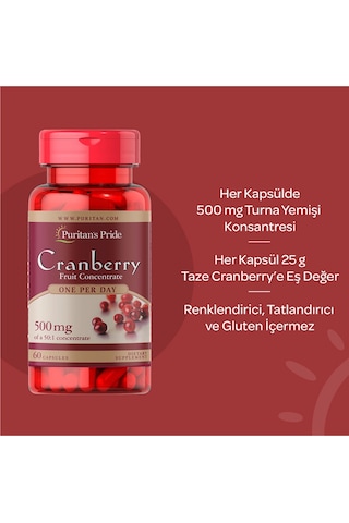 Puritans Pride Cranberry 60 Kapsül Aromasız