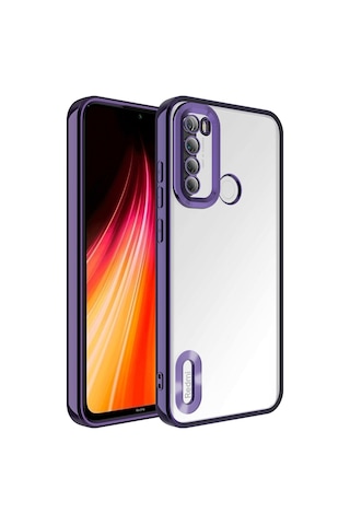 Xiaomi Redmi Note 8 Kılıf Kamera Korumalı Logo Gösteren Zore Omega Kapak