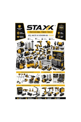 Staxx X2akülü Darbeli Şarjlı Matkap Vidalama 3in1 Function Metal Şanzıman 240 Parça Dübel Çantalı