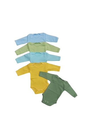 Özdemirli Bebe Uzun Kollu Çıtçıtlı Badi Bisiklet Yaka Body Zıbın (5li Paket)