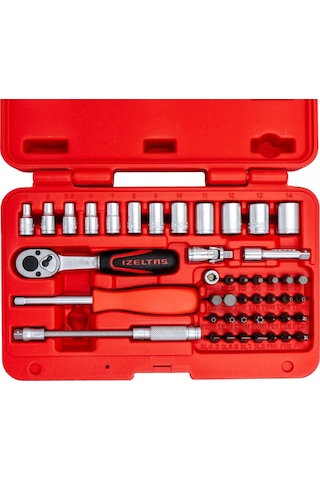 İzeltaş 1/4" Altı Köşe Mini Lokma Anahtar Ve Bits Set 45'li