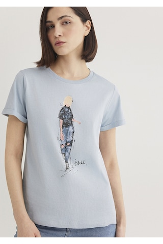 Mavi - Denim Baskılı Mavi Istanbul Tişört 1610222-70816 (518468861) Mavi
