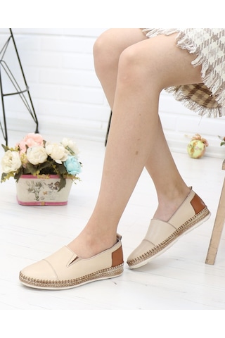 Nesil Shoes Syg P41 Bej Hakiki Deri Kadın Ayakkabı-bej Bej