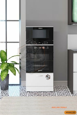 Tamamı Mdf Çok Amaçlı Tek Kapaklı Ankastre Ve Mini Fırın Dolabı