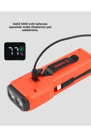Su Geçirmez Bisiklet Işığı 5000 Mah Powerbankli Ön Far 20.000 Mah