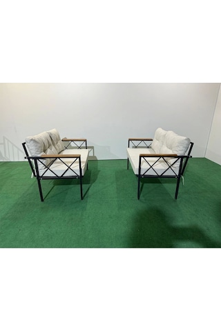 2+2balkon-bahçe-kafe-çay Seti-koltuk Takımı-oturma Grubu-ofis Koltuğu 2+2 Krem