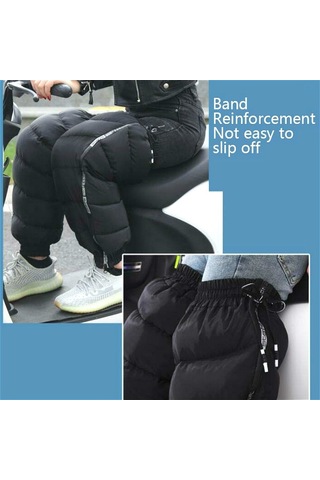 Sones Elektrikli Bisiklet Kış Motosiklet Ön Cam Su Geçirmez Uzatılmış Ve Büyütülmüş Sıcak Bacak Örtüsü Kadife Yastıklı Diz Pedleri 70 CM Siyah