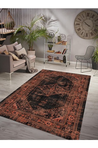 Dijital Baskılı Yıkanabilir Kaymaz Taban Salon Ve Oturma Odası Halısı 6102h 001