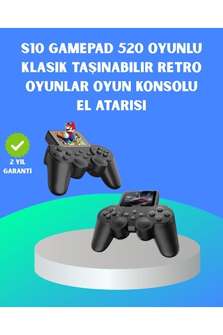 Mey İthalat 2.4 İnç Hd Renkli Ekranlı 500-in-1 Taşınabilir Retro Oyun Konsolu, Kablolu Tv Bağlantısı Ve Uzun Pil Ömrü