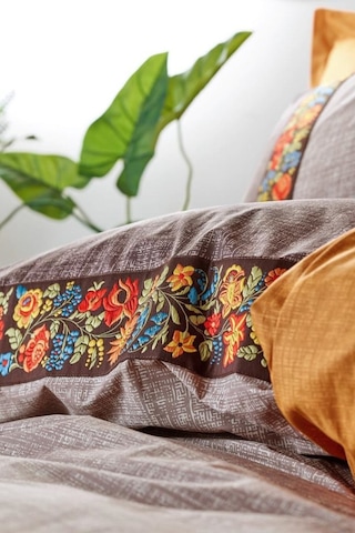 Folk Art Tek Kişilik Nevresim Takimi Vizon.