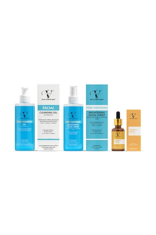 Vitanova Gözenek Sıkılaştırıcı ve Aydınlatıcı Tonik 250 ML + ve Canlandırıcı Yüz Yıkama Jeli 250 ML + Vitamin C Serum 30 ML