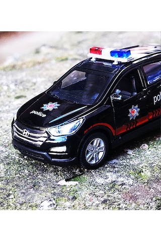 Işıklı Ve Sesli Polis Arabası Çek Bırak - Metal Model Suv Polis Aracı 1:36 Çok Renkli