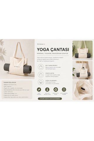 Homelife Yoga & Spor Çantası Yoga Matı Dahil Değildir Bej
