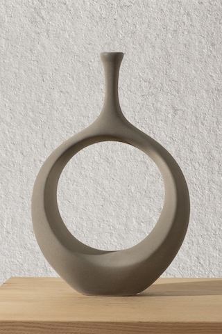 Koza Home Galante Özel Taş Doku Yeşil İskandinav Seramik Vazo 10x30x35cm 62 Standart
