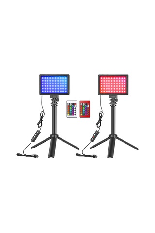 Andoer Rgb Dolgu Işığı Led Video Işıkları Siyah 2'li Paket Siyah