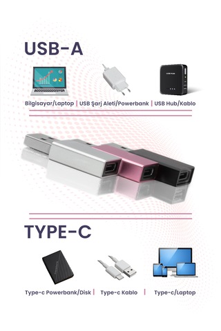 Type-c To Usb-a 3.0 Dönüştürücü Yüksek Hızlı Veri Aktarımı Siyah