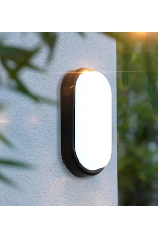 Su Ve Nem Geçirmez 20W Siyah Kasa Beyaz Işık 6500K Oval Banyo Led