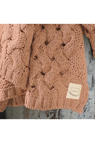 Serenita Saç Örgü Triko Tv Battaniyesi Throw Koltuk Şalı (538861470)-110X160