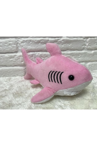 Sevimli Köpek Balığı Peluş 25 Cm - Uyku Ve Oyun Arkadaşı Peluş Oyuncak - Pembe Renkli