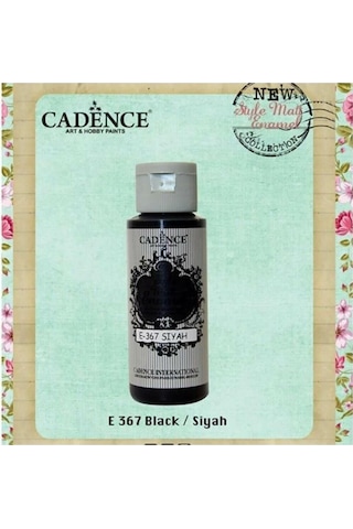 Cadence Style Matt Enamel Cam & Porselen Boyası 59 ML. E-367 Siyah