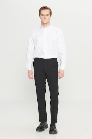 Altınyıldız Classıcs Erkek Sıyah Slim Fit Dar Kesim Gofre Desenli Beli Gizli Lastikli Yan Cep Klasik Pantolon Siyah