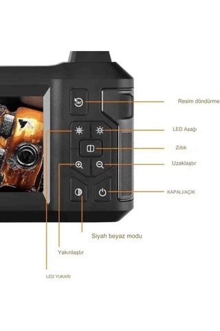 20 Metre Endoskop Ekranlı Yılan Kamera Kayıtlı 8mm 1080p Sert Kablo Ics-3320