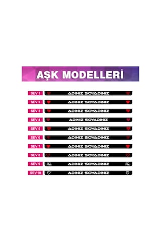 Kalp Modeli 2 Adet Plakalık Kişiye Özel, Isimli, Isme Özel 284604769