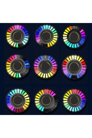 Springsun Rgb Müzik Ritmi Lambası, Akıllı Mikrofonlu Ses Kontrol, 32 Bit Led Işık Gösterimi, Manyetik Araç/ofis Dekorasyonu, 2 Adet Paket F5 Modeli Diğer