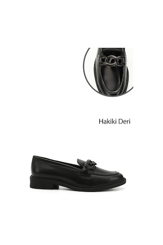 Gönderi(R) Gönderi R Siyah Tokalı Hakiki Deri Loafer Ayakkabı Siyah
