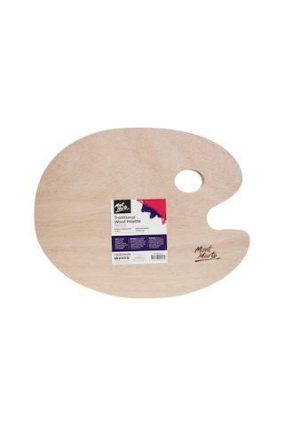 Mm Geleneksel Oval Ahşap Palet 30x38cm