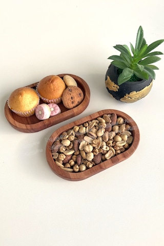 Doğal Kayın Ağacı Ahşap Yağdanlık, Çerezlik, Sunumluk, Takı Organizeri - 17x10 Cm - Kl-a52s7a Ahşap