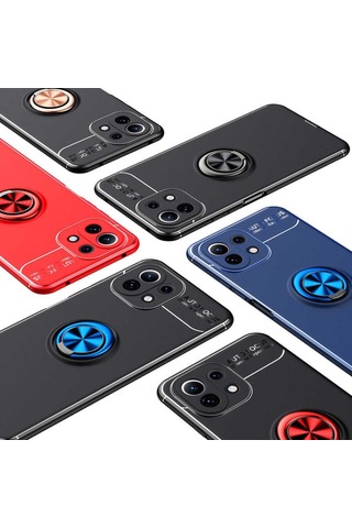 Xiaomi Mi 11 Lite Kılıf Yüzüklü Magnetli Ravel Case