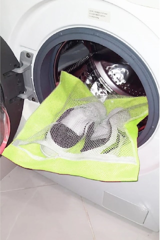 Sarı- Fermuarlı - Hassas Çamaşır Terlik Ayakkabı Yıkama Filesi Büyük Boy Çok Renkli