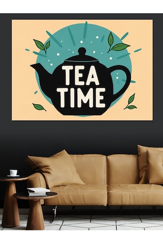 Çay Zamanı Vintage Tasarım Dekoratif Kanvas - Mdf Ahşap Tablo