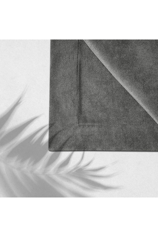 Kadife Dokulu Masa Örtüsü Gri Rengi